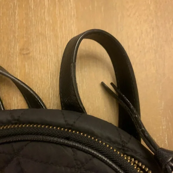 Kate Spade Black Quilted Backpack with Gold Details - Picture 7 of 16